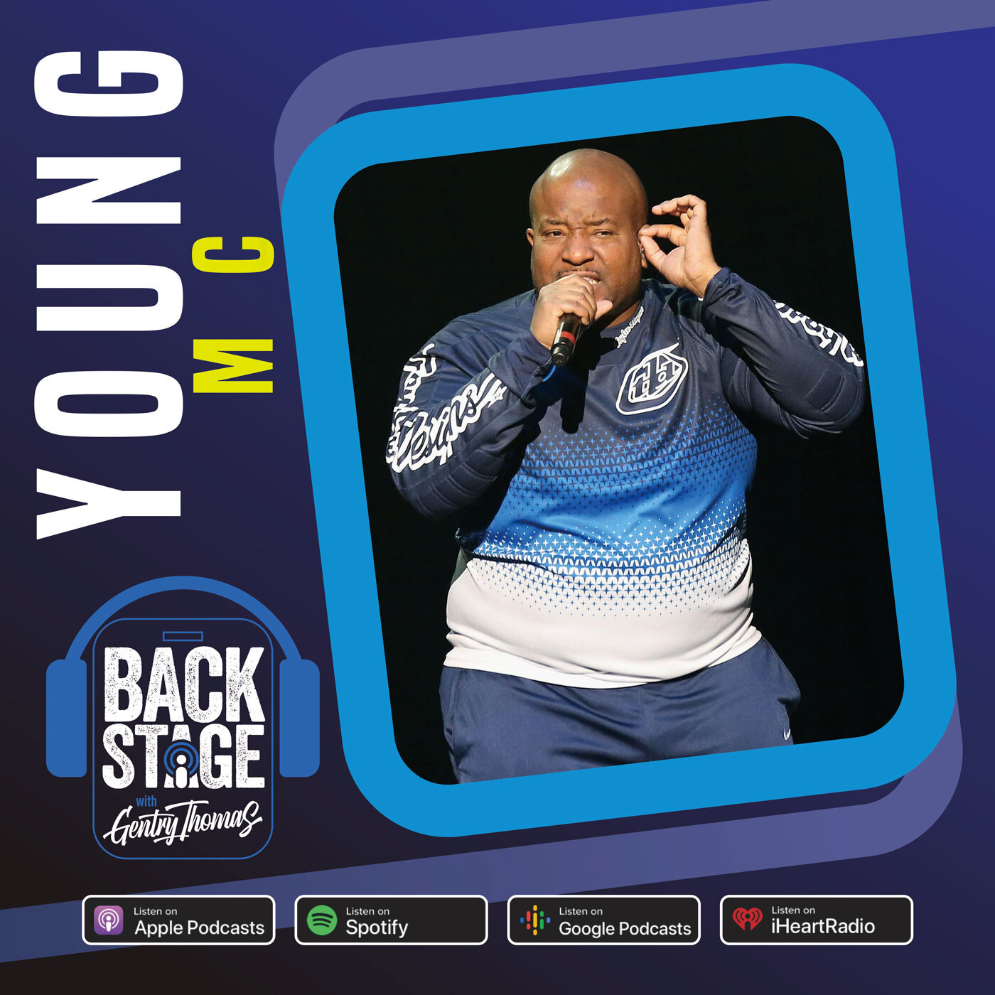 Young MC Bust's some moves Backstage with Gentry Thomas