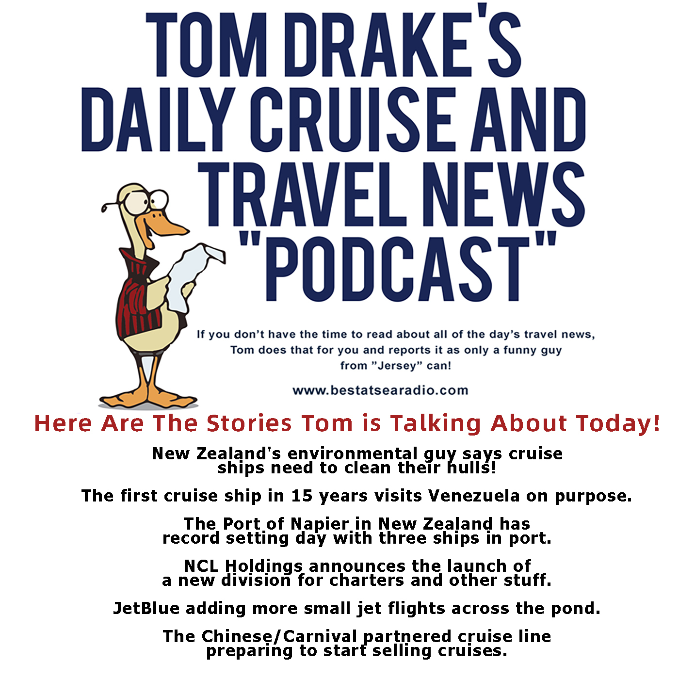 Tom Drake's Daily Cruise and Travel News "Podcast" for Saturday, January 7, 2023