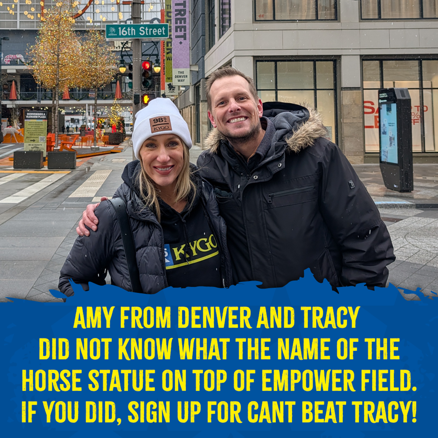 Cmonnnnn we all know Bucky the Bronco! If you did, you could have won $100 of Tracy's money with Can't Beat Tracy! Sign up at KYGO.COM under contests!